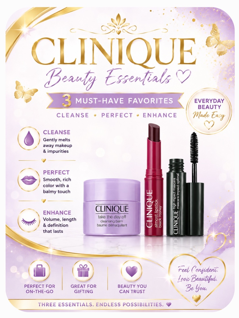 Clinique Mini Makeup MVPs NIB - Set of 3